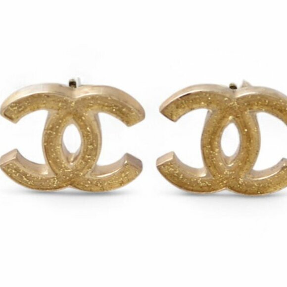 #54 - Chanel Earrings CHANEL CC Motif Coco Mark Gold 07A - Picture 1 of 16